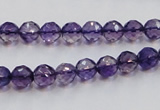 CSA15 15.5 inches 7mm faceted round synthetic amethyst beads