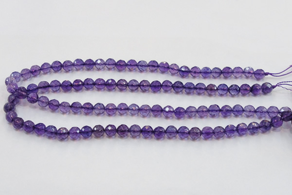 CSA16 15.5 inches 8mm faceted round synthetic amethyst beads