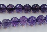 CSA17 15.5 inches 10mm faceted round synthetic amethyst beads