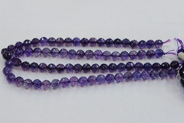 CSA17 15.5 inches 10mm faceted round synthetic amethyst beads