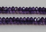 CSA19 15.5 inches 5*8mm faceted rondelle synthetic amethyst beads