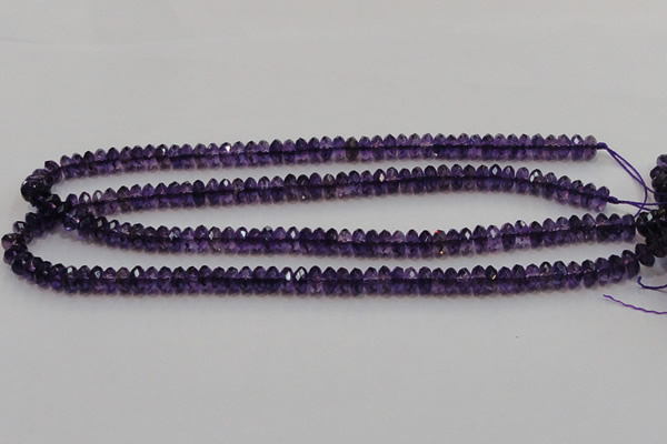 CSA19 15.5 inches 5*8mm faceted rondelle synthetic amethyst beads