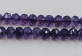 CSA20 15.5 inches 6*8mm faceted rondelle synthetic amethyst beads