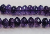 CSA22 15.5 inches 7*12mm faceted rondelle synthetic amethyst beads