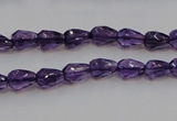 CSA24 15.5 inches 6*8mm faceted teardrop synthetic amethyst beads