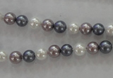 CSB1010 15.5 inches 6mm round mixed color shell pearl beads