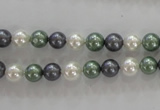 CSB1011 15.5 inches 6mm round mixed color shell pearl beads