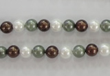 CSB1012 15.5 inches 6mm round mixed color shell pearl beads