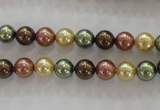 CSB1016 15.5 inches 6mm round mixed color shell pearl beads