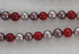 CSB1017 15.5 inches 6mm round mixed color shell pearl beads