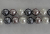 CSB1030 15.5 inches 8mm round mixed color shell pearl beads