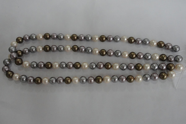 CSB1031 15.5 inches 8mm round mixed color shell pearl beads