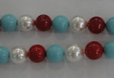 CSB1033 15.5 inches 8mm round mixed color shell pearl beads