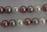 CSB1036 15.5 inches 8mm round mixed color shell pearl beads