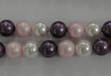 CSB1037 15.5 inches 8mm round mixed color shell pearl beads