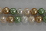 CSB1043 15.5 inches 8mm round mixed color shell pearl beads