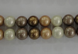 CSB1044 15.5 inches 8mm round mixed color shell pearl beads