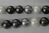 CSB1052 15.5 inches 10mm round mixed color shell pearl beads