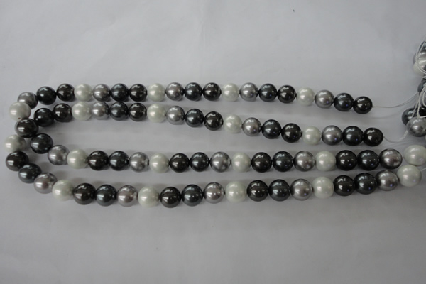 CSB1052 15.5 inches 10mm round mixed color shell pearl beads