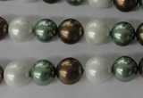 CSB1055 15.5 inches 10mm round mixed color shell pearl beads