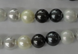 CSB1056 15.5 inches 10mm round mixed color shell pearl beads