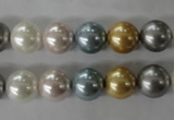 CSB1058 15.5 inches 10mm round mixed color shell pearl beads