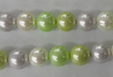 CSB1061 15.5 inches 10mm round mixed color shell pearl beads