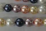 CSB1067 15.5 inches 10mm round mixed color shell pearl beads