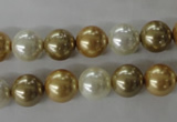 CSB1068 15.5 inches 10mm round mixed color shell pearl beads