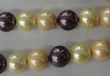 CSB1072 15.5 inches 10mm round mixed color shell pearl beads