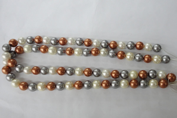 CSB1073 15.5 inches 10mm round mixed color shell pearl beads