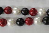 CSB1077 15.5 inches 10mm round mixed color shell pearl beads