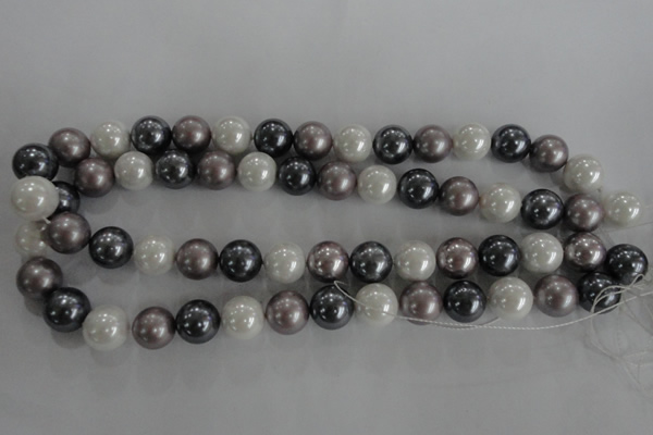 CSB1082 15.5 inches 12mm round mixed color shell pearl beads