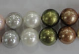 CSB1085 15.5 inches 12mm round mixed color shell pearl beads