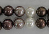 CSB1087 15.5 inches 12mm round mixed color shell pearl beads