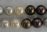 CSB1088 15.5 inches 12mm round mixed color shell pearl beads