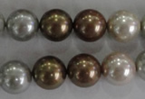 CSB1091 15.5 inches 12mm round mixed color shell pearl beads