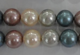 CSB1094 15.5 inches 12mm round mixed color shell pearl beads