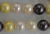 CSB1101 15.5 inches 12mm round mixed color shell pearl beads