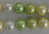 CSB1104 15.5 inches 12mm round mixed color shell pearl beads