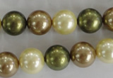 CSB1106 15.5 inches 12mm round mixed color shell pearl beads