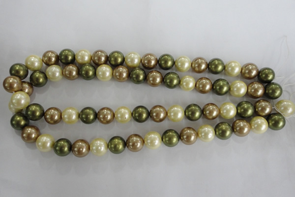 CSB1106 15.5 inches 12mm round mixed color shell pearl beads