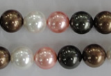 CSB1111 15.5 inches 12mm round mixed color shell pearl beads