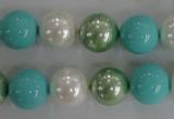 CSB1114 15.5 inches 12mm round mixed color shell pearl beads