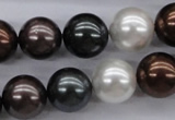 CSB1120 15.5 inches 14mm round mixed color shell pearl beads