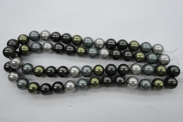 CSB1126 15.5 inches 14mm round mixed color shell pearl beads