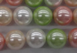 CSB1136 15.5 inches 14mm round mixed color shell pearl beads