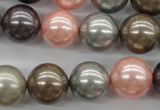 CSB1140 15.5 inches 14mm round mixed color shell pearl beads