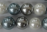 CSB1151 15.5 inches 16mm round mixed color shell pearl beads