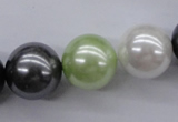 CSB1152 15.5 inches 16mm round mixed color shell pearl beads